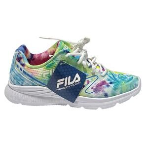 NWT Womens FILA Tie-Dye Rainbow Memory Foam Running Athletic Sneakers Size 9.5